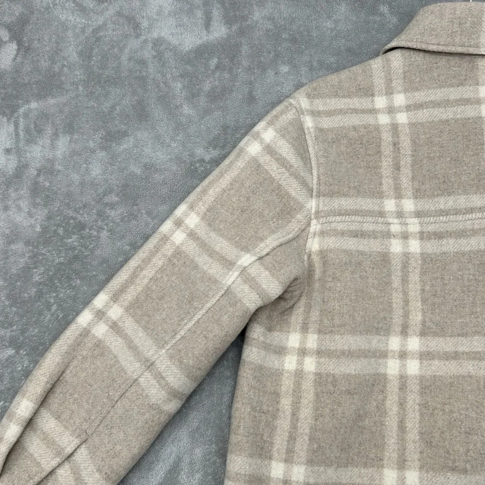 Everlane Mens Shirt Shacket Heavyweight Overshirt Plaid Shirt Sz Small Tan Beige
